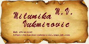 Milunika Vukmirović vizit kartica